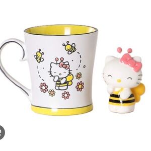 Sanrio Hello Kitty Bee Mug & Figurine - White, Yellow & Pink